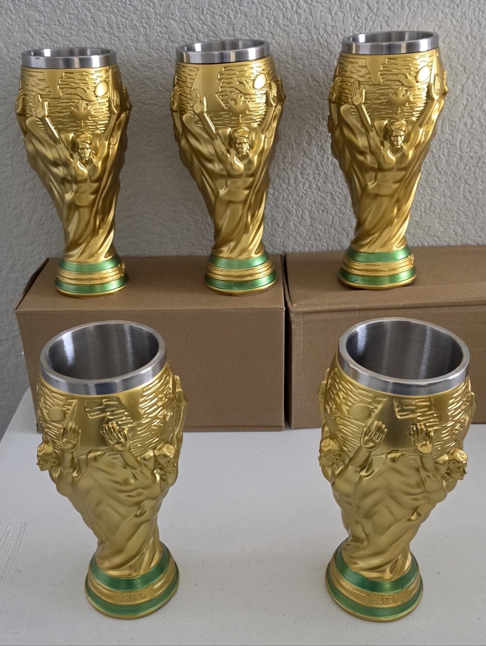 2026 World Cup champion trophy fan beer mug cup stainless steel copa mundial - Picture 12 of 14